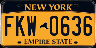 NY license plate FKW0636