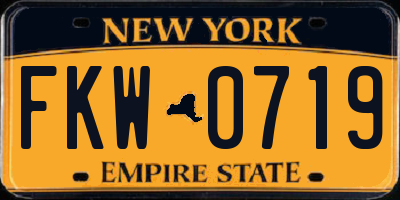 NY license plate FKW0719
