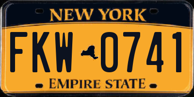 NY license plate FKW0741