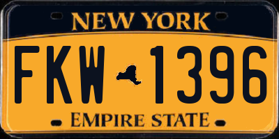 NY license plate FKW1396