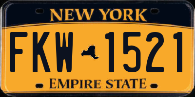NY license plate FKW1521