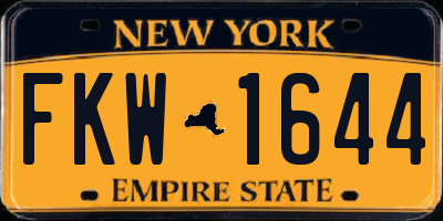 NY license plate FKW1644