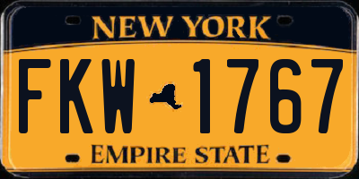 NY license plate FKW1767