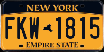 NY license plate FKW1815