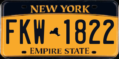 NY license plate FKW1822