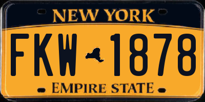 NY license plate FKW1878