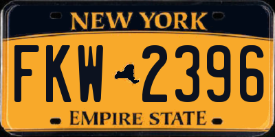 NY license plate FKW2396