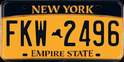 NY license plate FKW2496