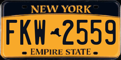 NY license plate FKW2559