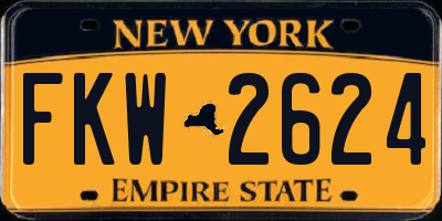 NY license plate FKW2624
