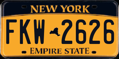 NY license plate FKW2626