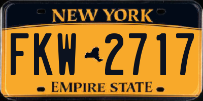 NY license plate FKW2717