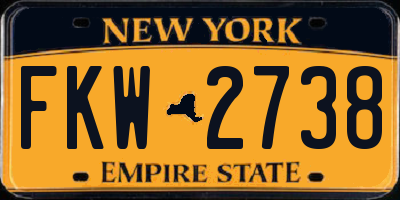 NY license plate FKW2738