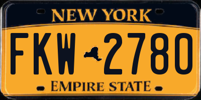 NY license plate FKW2780