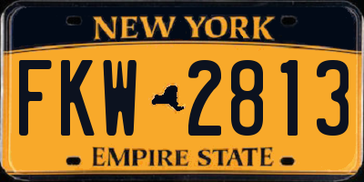 NY license plate FKW2813