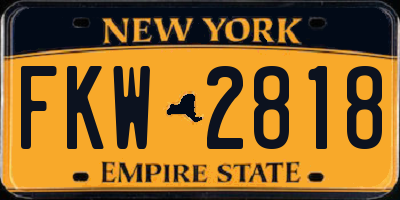 NY license plate FKW2818