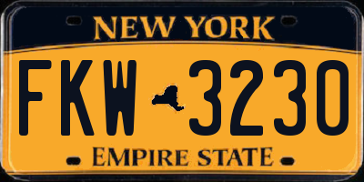 NY license plate FKW3230