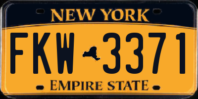 NY license plate FKW3371