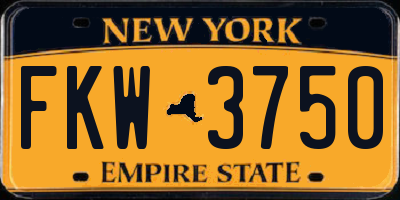 NY license plate FKW3750