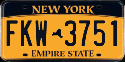 NY license plate FKW3751