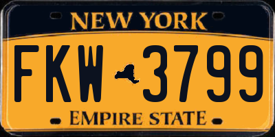 NY license plate FKW3799