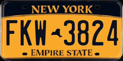 NY license plate FKW3824