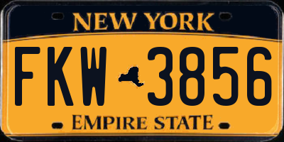 NY license plate FKW3856