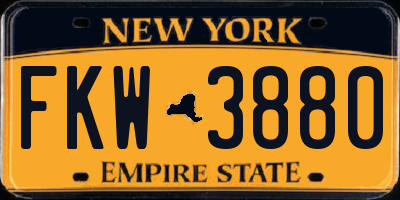 NY license plate FKW3880