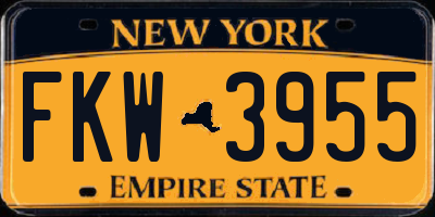 NY license plate FKW3955