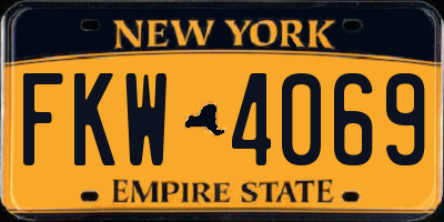 NY license plate FKW4069