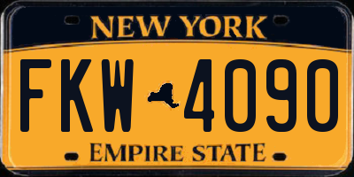 NY license plate FKW4090