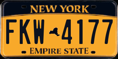 NY license plate FKW4177