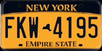NY license plate FKW4195