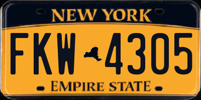 NY license plate FKW4305