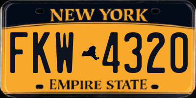 NY license plate FKW4320