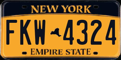 NY license plate FKW4324