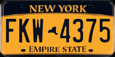 NY license plate FKW4375