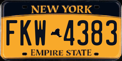 NY license plate FKW4383