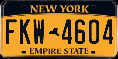 NY license plate FKW4604