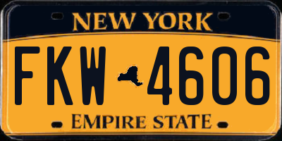 NY license plate FKW4606