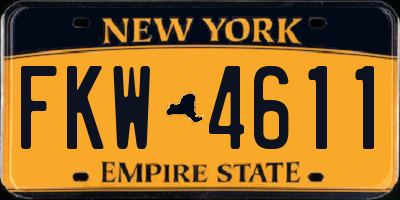 NY license plate FKW4611