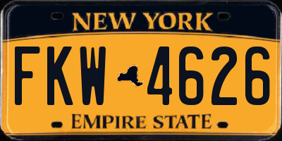 NY license plate FKW4626
