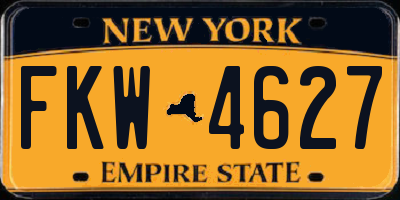 NY license plate FKW4627