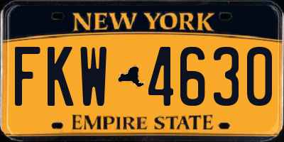 NY license plate FKW4630
