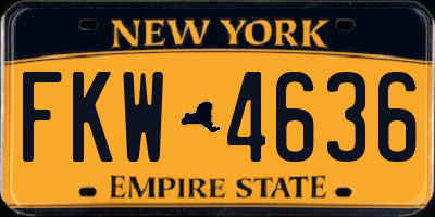 NY license plate FKW4636