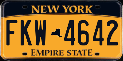NY license plate FKW4642