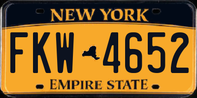 NY license plate FKW4652
