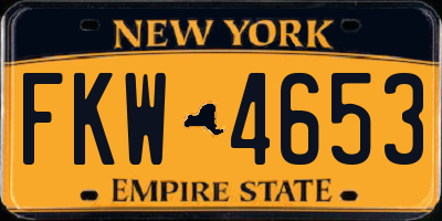 NY license plate FKW4653