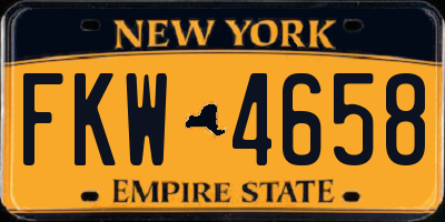 NY license plate FKW4658