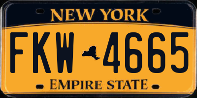 NY license plate FKW4665